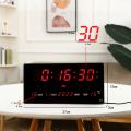 Luminous Digital Wall Clock 4 Alarms Hourly Chiming Temperature Date Calendar Desktop Table Clock Electronic LED Clock with Plug. 