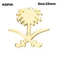 Saudi Arabia Badge Flag Brooch National Flag Lapel Pin International Travel Pins Collections.