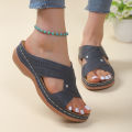 Sandals Women 2023 New Summer Shoes Women Elegant Low Heels Sandals Summer Slippers Zapatos Mujer Wedge Heeled Sandals Female.
