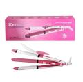 KEMEI KM-1291 Professional 3 in 1 Hair Straightener Cum Curler And Crimper Iron. 