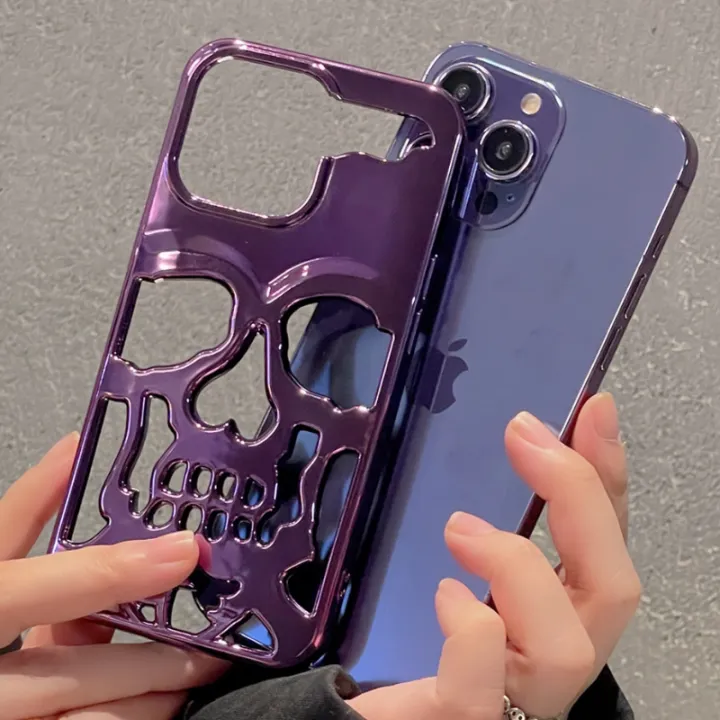 HOCE%20Cool%20Skeleton%20Phone%20Cases%20for%20iPhone%2017%2016%2015%2014%2013%2012%2011%20Pro%20Max%2014%2015%2016%20Plus%2011%20Case%20Luxury%20Plating%20Halloween%20Skull%20Cover%20-%20Image%204