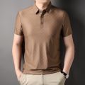 MLSHP Summer Men's Polo Shirts Luxury Short Sleeve Solid Color Man T-shirts High Quality Business Casual Slim Man Tees 3XL. 