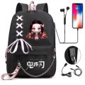 Kamado Nezuko Demon Slayer Anime Cosplay Unisex Students School Bag Backpack Cartoon Bookbag Laptop Travel Rucksack Outdoor Bag.