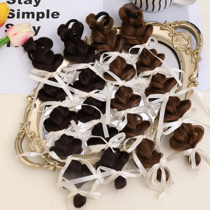 1/2Pcs%20Double%20Ponytail%20Wig%20Braid%20with%20Ribbon%20Women's%20Silk%20Bubble%20Braid%20Fried%20Dough%20Twists%20Braid%20Long%20Hair%20Braid%20-%20Image%208