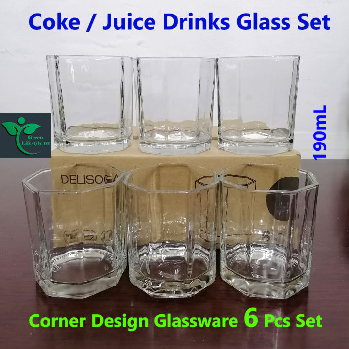 Cristal%20Clear%20Drinking%208%20Angles%20Coke%20Glass/%208%20Corner%20Sorbate%20Glass%20(6%20pieces)%20Set%20-%20Image%202