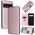 lthmy for Google Pixel 7 Pro Carbon Fiber Magnetic Closure with Card Slot Flip Case Cover.