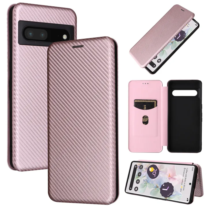 lthmy%20for%20Google%20Pixel%207%20Pro%20Carbon%20Fiber%20Magnetic%20Closure%20with%20Card%20Slot%20Flip%20Case%20Cover%20-%20Image%203