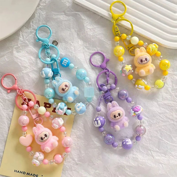 Labubu Keychain Cute Fluffy Fashion Bags Jewelry Keys Gifts Birthday