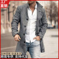 2023 Woolen Printed Casual Coat Men's Jacket Woolen Coat New.