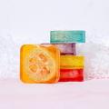 New Design 100g Kojic Acid Soap with Loofah Lemon Loofah Soap Handmade Essential Oil Soap Lavender Rose Turmeric Bath Bar.