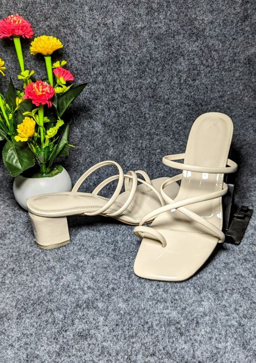 Fashionable Box Balance Heels Mules Fashionable for Women