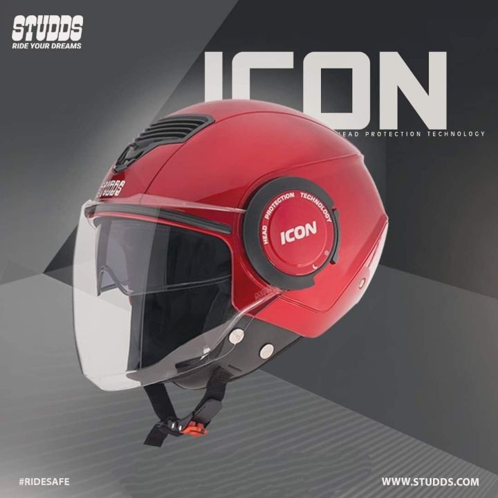 STUDDS%20ICON%20DUAL%20VISOR%20OPEN%20FACE%20HELMET%20Motorbike%20Helmet%20-%20Image%204