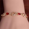 Trendy Women/Lady's fashion 18k Gold Plated Heart 5 Colors CZ Stones Bracelets Bangles Jewelry.