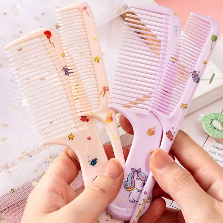2pcs Kids Hairdressing Comb Anti-static Pointed Tail Combs for Girls Children Cute Strawberry Fruit Women Hair Comb Styling Tool