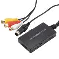 2X S-Video to HDMI Converter S-Video and 3RCA CVBS Composite to Audio Video Converter Support 1080P 720P.