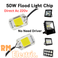 50W High Power LED COB Flood Light Chip 220V with Smart IC Driver, Integrated SMD LED COB Light Source For DIY Spotlight & Industrial Outdoor Flood Light Outdoor Light. 