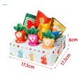 Sensory Pull Along Toddlers Tissue Box 2 in 1 Funny Carrot Mat for Montessori Motor Skills. 
