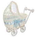 【Mary DAI Store】Wicker Hamper Pram Basket Flower Vase Storage Organizer Baby Shower Party Gifts Blue. 