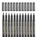 Mobee Different tip size Black Calligraphy Fineliner Brush art marker Pen Set for drawing. 