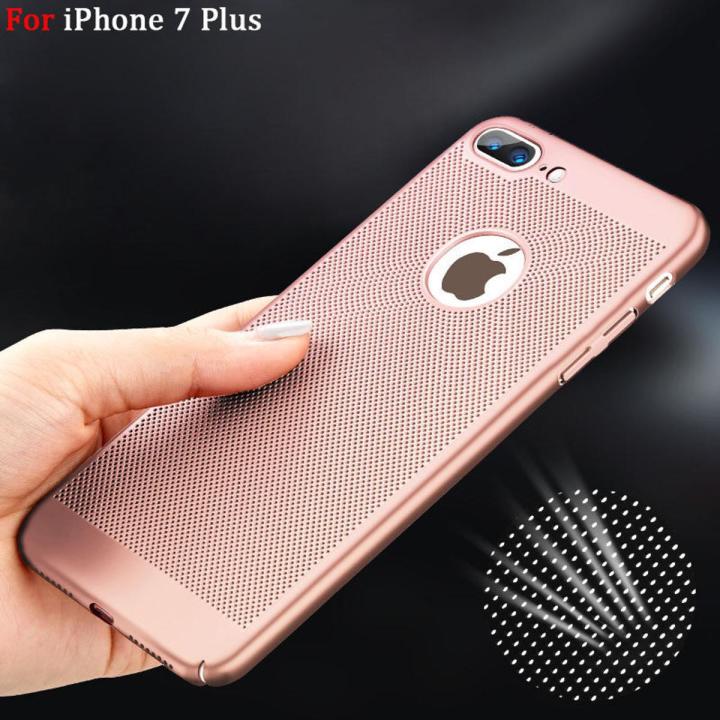 Ultra Thin Heat Dissipation Back Cover For iPhone 7 Plus Hollow Breathable Micro Matte Hard PC Super Slim Phone Case