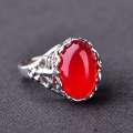 Women Ring Adjustable Green Agate Rings for Men. 