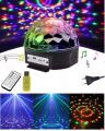 6 Color LED Remote Control Music Magic Ball Effect Disco DJ Light with MP3 Function. 