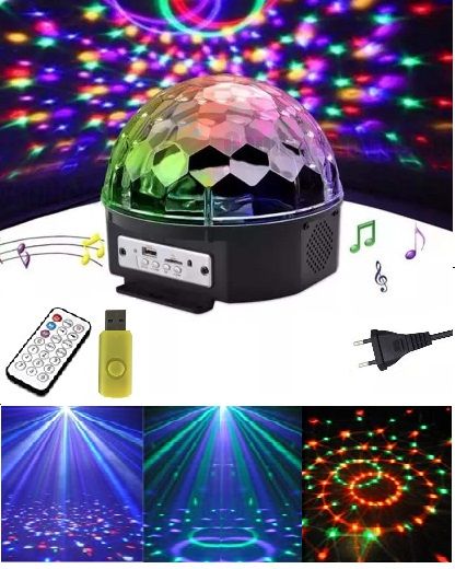 6 Color LED Remote Control Music Magic Ball Effect Disco DJ Light with MP3 Function