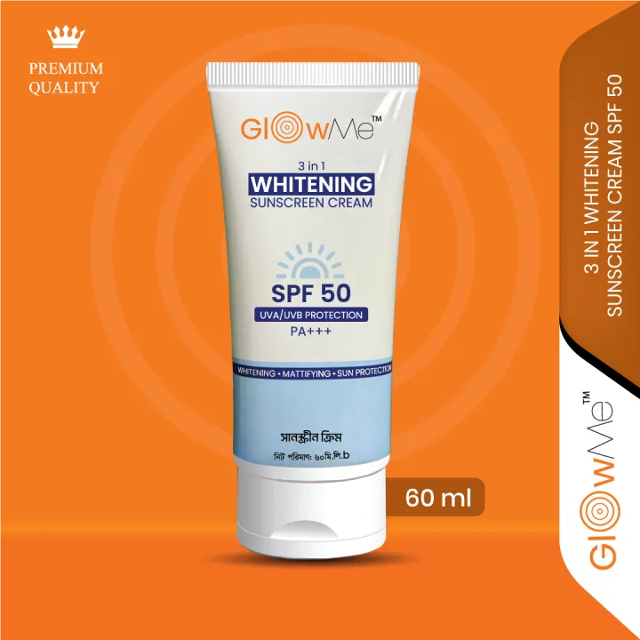 Glowme%20Whitening%20Sunscreen%203%20in%201%20Cream%20%20SPF%2050+++%2060ml%20-%20Image%202