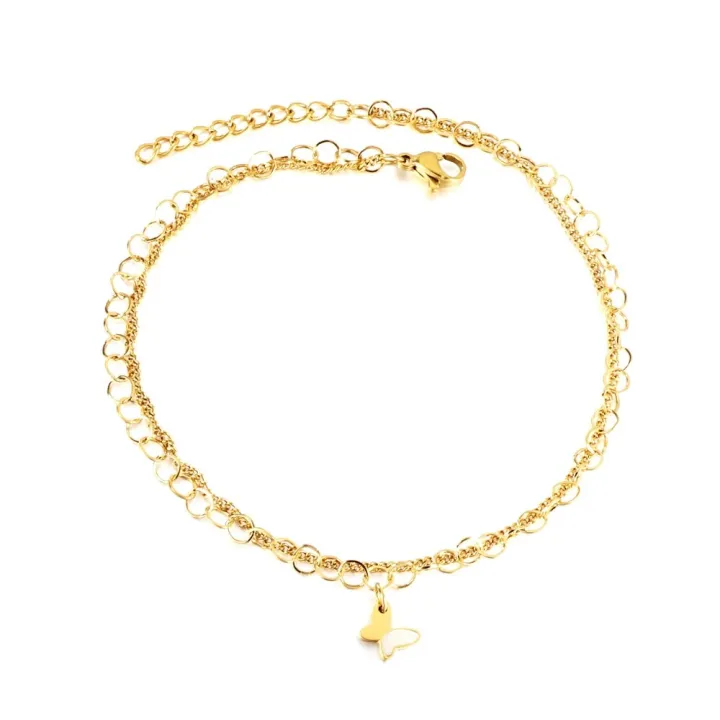 ASON%20Double%20Layers%20Anklet%20White%20Shell%20Butterfly%20Charm%20Anklets%20On%20Leg%20For%20Women%20Beach%20Accessories%20Stainless%20Steel%20Jewelry%20-%20Image%203