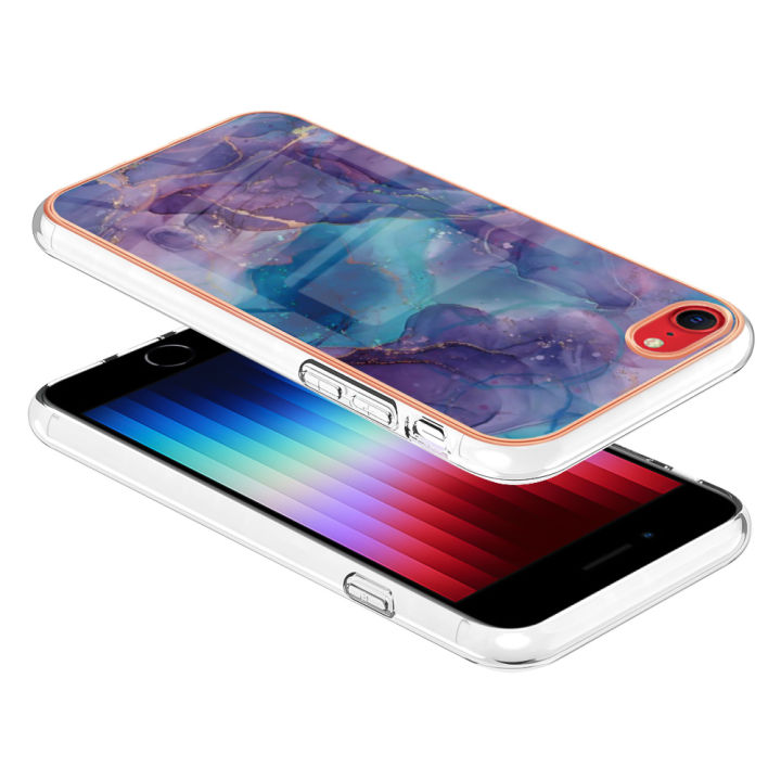 Fashion%20Plating%20Marble%20Case%20For%20iPhone%20SE%202022%20/%20iPhone%20SE%202020%20/%20iPhone%208%20/%20iPhone%207%20Phone%20Case%20Soft%20TPU%20Rubber%20Colorful%20Back%20Cover%20-%20Image%204
