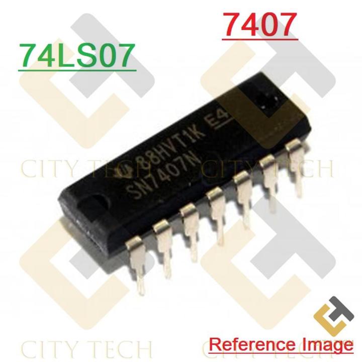 2Pcs- 7407 SN74HC07N 74HC07 74LS07 Buffer Hex Inline Dual In Package DIP 14 Pin IC Electrical Circuitry & Parts