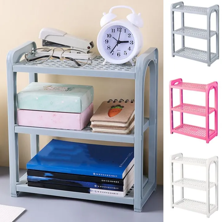 Storing%20Blue/Pink/White%20Three-Layer%20Storage%20Rack%20Adjustable%20Multifunctional%20Plastic%20Desk%20Shelves%20Hollow%20Assembled%20Stationery%20-%20Image%206