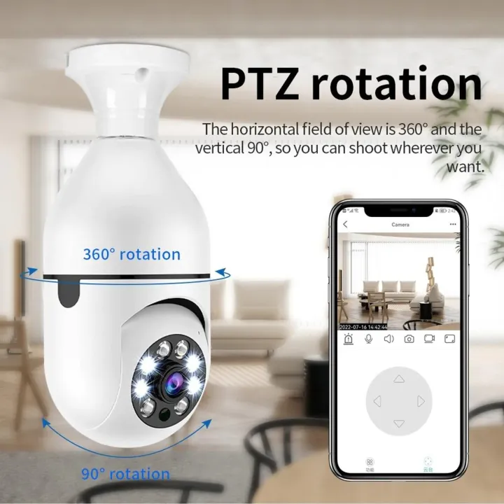 Bulb%20System%20360%20Degree%20WiFi%20Panorama%20IP%20Camera%20white%20PTZ%20-%20Image%204