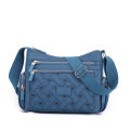 New Women's Crossbody Bag Nylon Contrast Shoulder Bag Woven Large Capacity Multi-layer Simple Middle-Aged Mom Bag. 