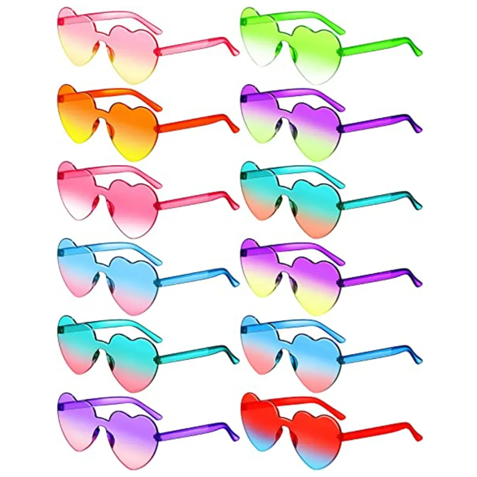 Heart Shape Sunglasses For Women Transparent Color Frameless