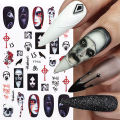 3D Halloween Nail Art Stickers Horror Ghost Skull Evil Eye Anime Decals Bloody Rose Sticker for Nail Manicure Decoration LEBF956. 