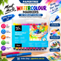 Mont Marte Watercolor Markers 24 Vibrant Colors 4mm Tip.