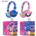 New Disney Stitch Bluetooth Headphones AH-906 Wireless Earbuds HIFI Sound Foldable Headsets with Mic Anime Cartoon Kids Gifts. 