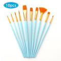 Artist Brush Paint Brush 10 pcs Mix set - Keep Smiling-A6303Z, Suitable for Water & Acrylic & Oil color paint. 