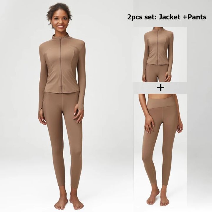 2/3%20Pieces%20Fitness%20Yoga%20Set%20Women%20Solid%20Color%20Stretch%20Athletic%20Suit%20Bra%20Zipper%20Jacket%20High%20Waist%20Leggings%20Female%20Sportswear%20-%20Image%207
