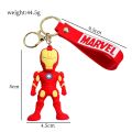 Avengers Superhero Keychains Marvel Iron Man Spiderman Captain America PVC Keyrings Cute Cartoon Anime Doll Pendant Key Holder.