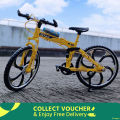 Showpiece Bicycle  1:8 Alloy Model Mountain Bicycle Showpiece Foldable Cycle Metal Racing Mountain Bike Toys Gifts. 