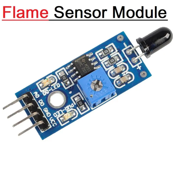 SINGLE LED FLAME Sensor For Fire Detection Module IR Infrared 4 Wire Cables  Flame Detection Sensor Circuit IR Flame Sensor Detector Smart Sense For Arduino