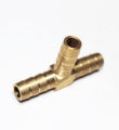 1/4 inch Brass Hose Barb T Shape 3 Way Fitting Connector Nipple for Gas Fuel Water Air. 