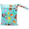 20*25cm Baby Diaper Bag Cartoon Print Wet Dry Nappy Zipper Handbag Stroller Carry Pack Travel Outdoor Wet Diaper Storage Bags. 