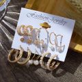 9 Pairs Big Hoop Pearl Earring Set  Earrings for Women Ear ring Ladies. 