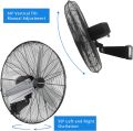 30 Inch Industrial Oscillating Wall Mount Fan 9500CFM,Heavy Duty Metal,High Velocity,2 Speed,Black.
