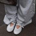 Rhinestone Flat Mary Jane Shoes Luxury Designer Mule Shoes Pumps Women Black Fashion Casual Round Head Rivet Flat Shoes Women House Foocus.