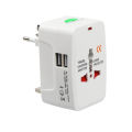 Universal World Travel Adapter Multi 2 USB Port Surge Protector All in one 2pin 3pin Plug AC Power International Converter US UK AU EU Socket. 