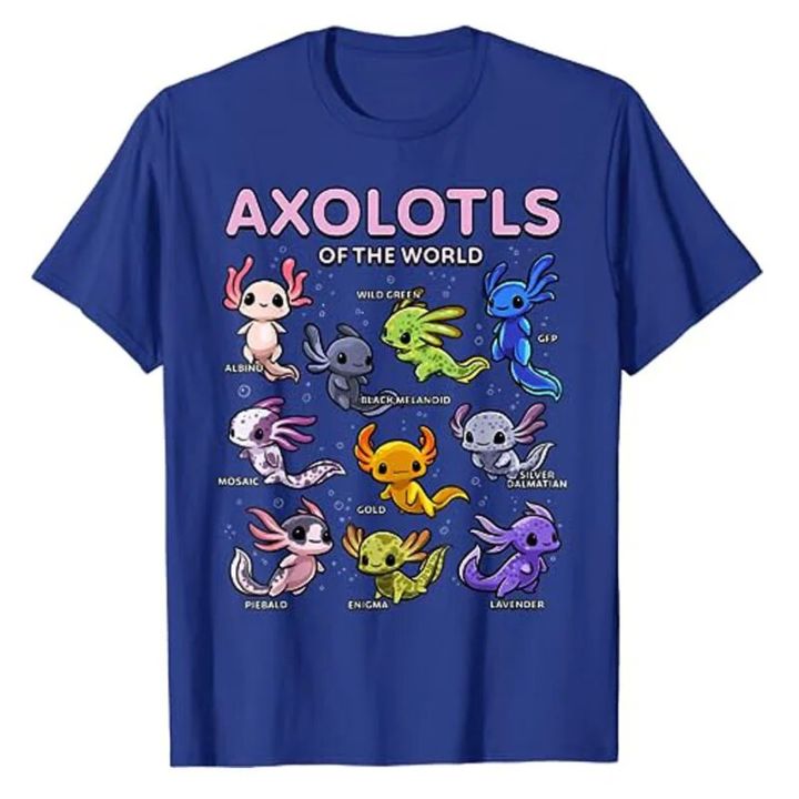 Axolotl%20Shirt%20Kawaii%20Axolotls%20of%20The%20World%20Axolotl%20Animals%20T-Shirt%20Types%20of%20Mexican%20Walking%20Fish%20Kawaii%20Artwork%20Tee%20Cartoon%20Tops%20-%20Image%204